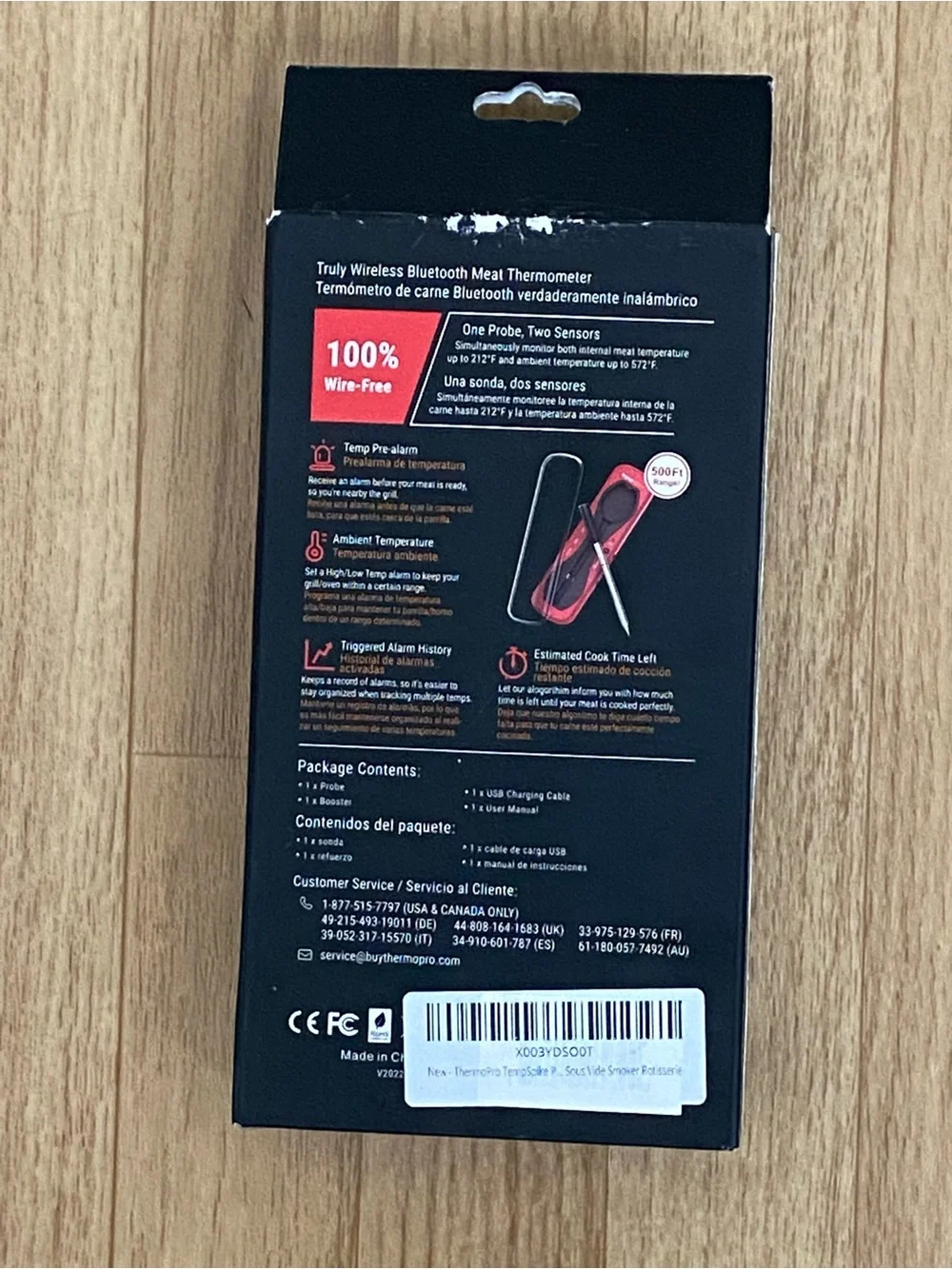 TEMPSPIKE Wireless Bluetooth Meat Thermometer - Red NIB